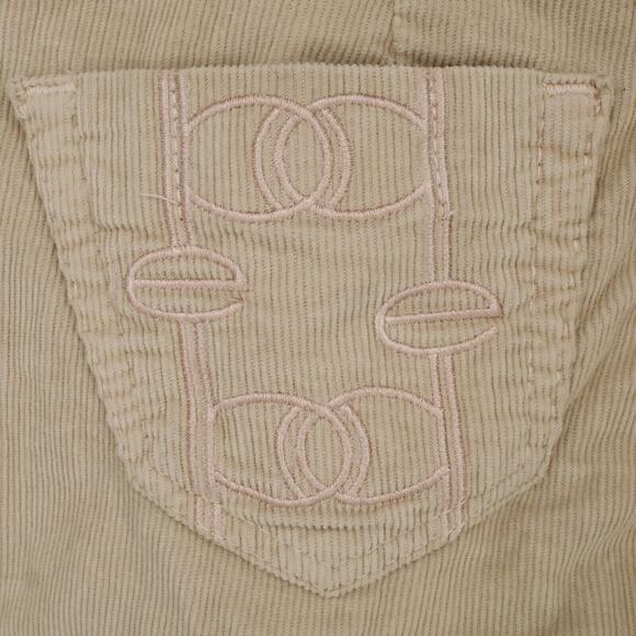 Bebe Pants Womens 25 Waist Beige Stretch Corduroy Ankle Crop Low Rise Pockets - Picture 11 of 15